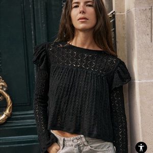 Zara POINTELLE KNIT ROMANTIC TOP - New with tags!